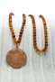 Amber Necklace with Praying Sealed Copper Medallion Pendant - 6