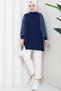 Women's Shoulder Pad Sleeve Silk Cupra Mercerized Knitwear Tunic - 4