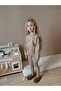 Girl's Cotton Sweatshirt Leggings Two-Piece Set Beige