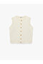 Regular Fit Buttoned Crew Neck Knit Vest - 3