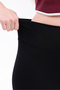 Women's Black High Waist Corded Fabric Inner Non-Show t Shaping / Sculpting Sports Leggings - 7