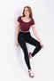 Women's Black High Waist Corded Fabric Inner Non-Show t Shaping / Sculpting Sports Leggings - 3