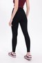 Women's Black High Waist Corded Fabric Inner Non-Show t Shaping / Sculpting Sports Leggings - 8