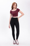 Women's Black High Waist Corded Fabric Inner Non-Show t Shaping / Sculpting Sports Leggings - 4