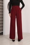 Athena Burgundy Women's Palazzo Trousers with Elastic Waist Pockets - 5