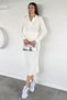 Women's Polo Neck Waist Tie Long Knit Dress