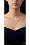 Zircon Stone Steel Gold Color Necklace