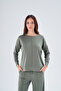 Women's Green Bottom and Top Set, Comfortable Casual Set, Full Fit