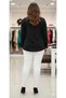 Strawberry Fabric Asymmetrical Cut Side Stone Embellished Buckled Stretchy Blouse (1 Size Is Recommended to Be Taken Smaller) - 4