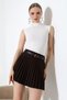 Pleated Belted Skirt with Inner Leggings - 6