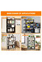 Folding Storage Shelves, 5-Tier Foldable Storage Shelf Unit Pantry Shelves with Wheels, Heavy Duty - 3