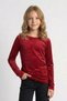 Dmb Girl's Stone Velvet Blouse 9-14 Years Old Red