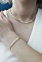 Fishbone Gold Chain Necklace Bracelet Set (45Cm-15Cm) - 2