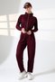 Zippered Mock Neck Sweet/Baggy Trousers Casual Modal Set - 5