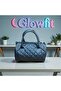 Women's Navy Blue Quilted Mini Shoulder & Hand Bag – Zippered Single Compartment Adjustable Long Strap 22X16X12 - 3