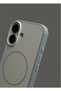 Grey Color Compatible with iPhone 17, Magsafe Compatible, Metal Keys, Matte Silicone Case, Camera and Impact Protection - 2