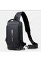 Unisex Combination Lockable Black Waist and Crossbody Bag with USB Cable Outlet
