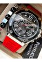 Sports Men's Wristwatch, Functions Active, Red Silicone Cord with Calendar + Bracelet - 5