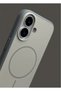 Grey Color Compatible with iPhone 17, Magsafe Compatible, Metal Keys, Matte Silicone Case, Camera and Impact Protection - 3