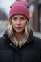 Pink Color Beret Hat - 3