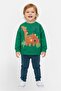 Toddlers Girl 2 Pieces Textured Sweatshirt And Pants Set, Green