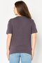 Women Crew Neck Short Sleeve Embroidered T-shirts, Ash - 3