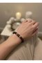 Amethyst Purple Color Natural Stone Gold Detailed Handmade Women's Bracelet - 2