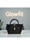 Women's Black Lock Detailed Mini Shoulder & Hand Bag Zippered Single Compartment Long Strap 20X15X10 cm - 3