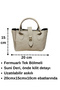 Women's Mink Lock Detailed Mini Shoulder & Hand Bag Zippered Single Compartment Long Strap 20X15X10 cm - 6