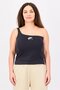 Women Tight Fit One Shoulder Sleeve Outdoor Tank Top, Charcoal
