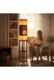Custom Name Wooden Floor Lamp with Analog Clock - 2
