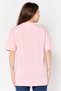 Women Crew Neck Short Sleeve Graphic Print T-Shirt, Pink - 3