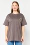Hello Kitty x Saniro Women Crew Neck Short Sleeve Graphic Print T-Shirt, Grey