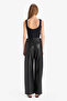Wide Leg Zippered Regular Waist Standard Length Faux Leather Pants G1048Ax25Au - 6