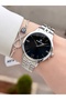 Silver Black Color 35 mm Women Wrist Watch with Gift Package - 2
