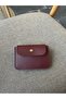 Claret Red Unisex Faux Leather Multi-Compartment Women's Card Holder Wallet - Functional Accordion Model Stylish Card Holder