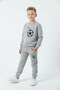 3-Ply Thick Round Neck Football Mesh Print Detail Winter Boys Tracksuit Set - 3