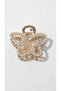 Stone butterfly design gold color metal hair clip 4 cm - 2