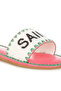 Women Beaded Saint Tropez Flat Slip Ons in Pink - 5