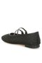 Women Pin Buckle Strapped Ballerinas in Black - 3