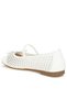 Women Woven Bow Detail Ballerinas in White - 3