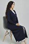 Mercerized Long Cardigan N3250 Navy Blue - 3