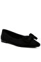 Women Micro Suede Bow Ballerinas in Black