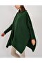 15783 Slit Poncho Sweater - Emerald Green - 5