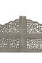 Hand carved 4-Panel Room Divider Grey 160x165 cm Solid Mango Wood - 2