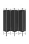 6-Panel Room Divider Black 240x200 cm Fabric - 2