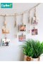 Wall Hanging Picture Organizer, Hanging Photo Display, Boho Wooden Bead Garland Photo with 18 Clips, - 4