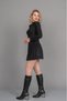 Women's Winter Black Corduroy Mini Skirt with Belt Stylish Daily Comfortable 6840 - 2