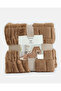 Brown Textured Fur Throw - 2
