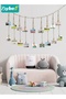 Wall Hanging Picture Organizer, Hanging Photo Display, Boho Wooden Bead Garland Photo with 18 Clips, - 5